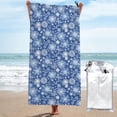 thumbnail image 1 of Salouo whiet Snowflake blue background Pattern 1 Pack Bath Towel, Quick Drying Towels Premium Towels for for Body, Sport, Yoga, SPA, Fitness-31.5"x63", 1 of 8