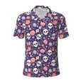 thumbnail image 1 of Salouo white Skull Flower for Men's Short Sleeve Polo Shirts,Polo Shirts for Men Performance Short Sleeve Golf Shirt Athletic Casual Collared T-Shirt-X-Large, 1 of 1