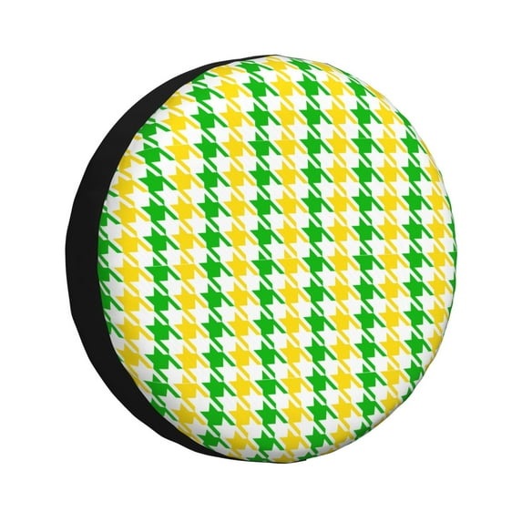 Salouo yellow and green houndstooth Pattern Travel Dust-proof Suitcase Cover, Softside Suitcase Protector Luggage Cover Protector for 18-32inch ,Not Included Suitcase-17 inch