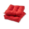 thumbnail image 1 of Greendale Home Fashions Tufted Outdoor 20'' x 20'' Seat Cushion, Set of 2, Salsa, 1 of 9
