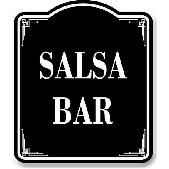 Salsa Bar BLACK Aluminum Composite Sign, 8.5"x10"