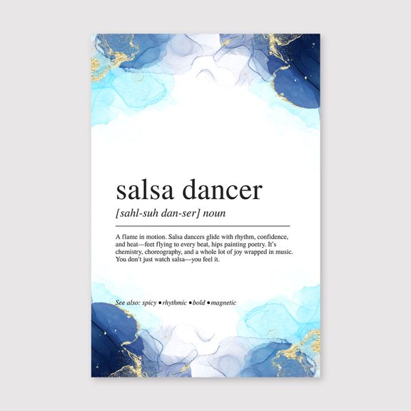 Salsa Dancer Definition Canvas 8x12 inch, Salsa Dancer Definition Print, Performing Arts Wall Art, Modern Typography Poster