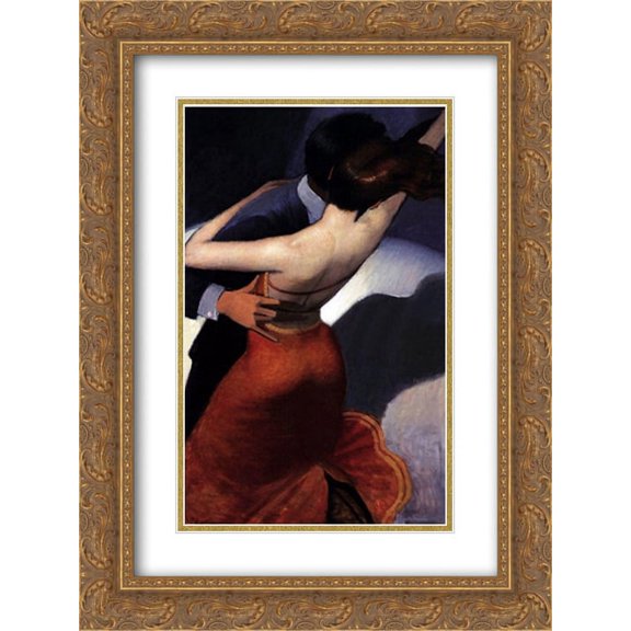 Salsa Dancers 2x Matted 18x24 Gold Ornate Framed Art Print by Bill Brauer