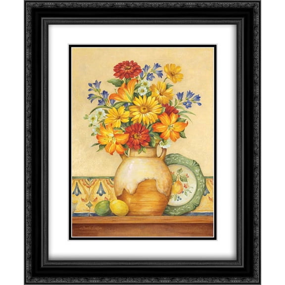 Salsa Lilies 2x Matted 20x24 Black Ornate Framed Art Print by Gladding, Pamela