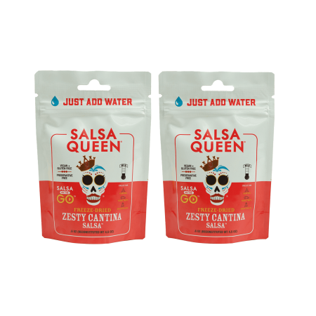 Salsa Queen Gourmet Freeze-Dried Zesty Cantina Salsa | Fresh Ingredients | 3+ year life | No Refrigeration Needed | Vegan, Keto, and Gluten Free | Camping, Travel, Outdoors, Space Travel