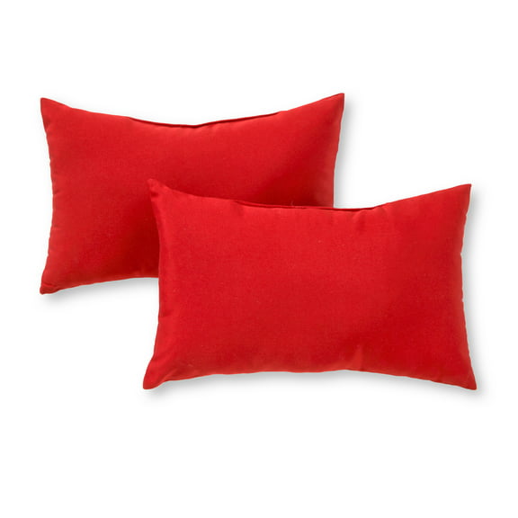 Salsa Red 19 x 12 in. Outdoor Rectangle Throw Pillow (Set of 2) by Greendale Home Fashions