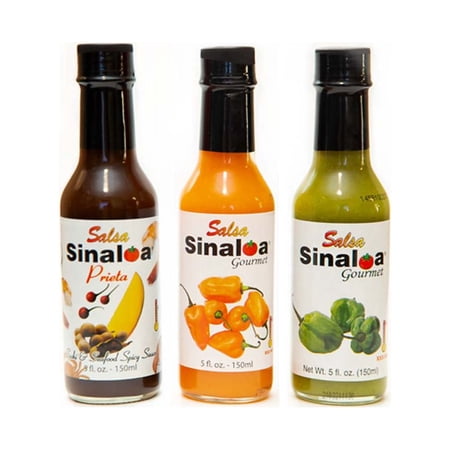 Salsa Sinaloa: Prieta, Green Habanero, Habanera // 3 bottles // Each 5oz