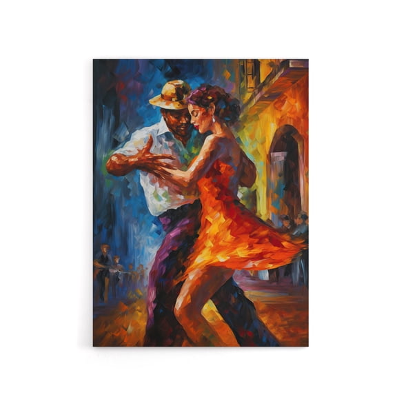 Salsa Street Dance Colourful Dancing Canvas Wall Art Print 24X32"