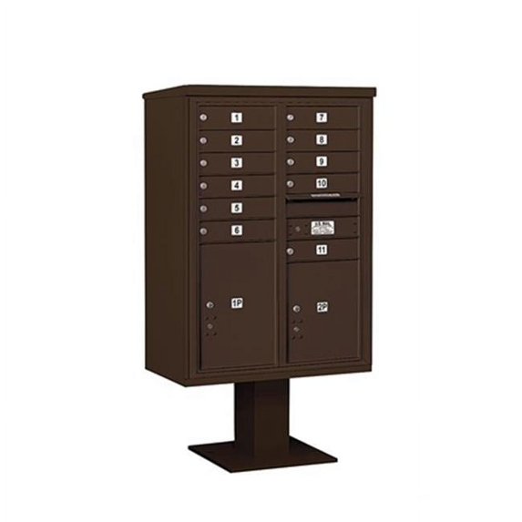 Salsbury 12 Door High Unit 59.75 Inches - Double Column - 11 Mb1 Doors - 1 Pl5 And 1 Pl6 - Bronze