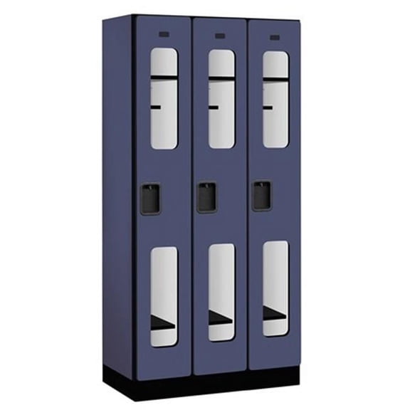 Salsbury  12 in. Single Tier Designer Wood Locker - Blue - 3 x 6 ft. x 18 in.