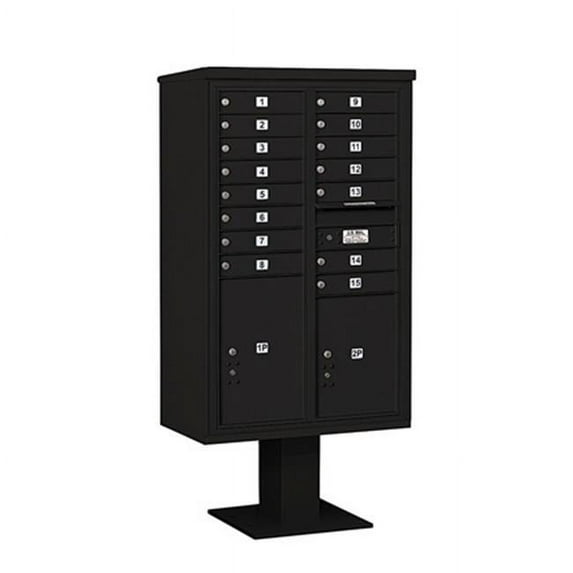 Salsbury 14 Door High Unit 66.75 Inches - Double Column - 15 Mb1 Doors - 1 Pl5 And 1 Pl6 - Black