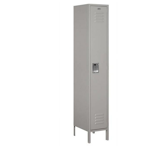 Salsbury Industries 51168GY-U Extra Wide Standard Metal Locker - Single Tier - 1 Wide - 6 Feet High - 18 Inches Deep - Gray - Unassembled