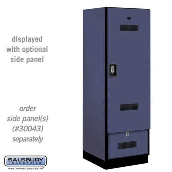 Salsbury 24" Wide Designer Wood Gear Locker - 6 Feet High - 24 Inches Deep - Blue - Silver Resettable Locks
