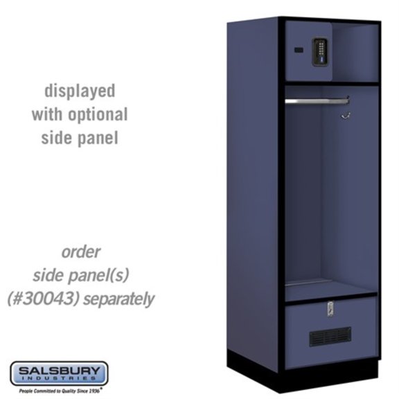 Salsbury 24" Wide Designer Wood Open Access Locker - 6 Feet High - 24 Inches Deep - Blue - Black Electronic Locks
