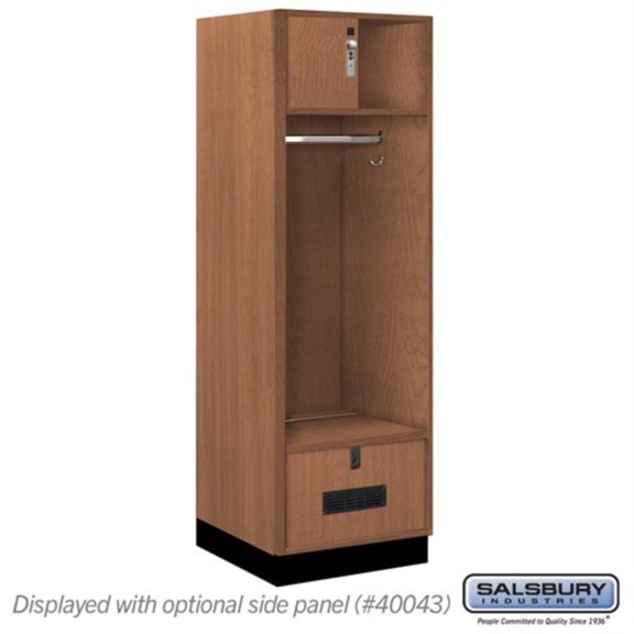 Salsbury 24" Wide Premier Wood Open Access Locker - 6 Feet High - 24 Inches Deep - Red Oak - Silver Hasps