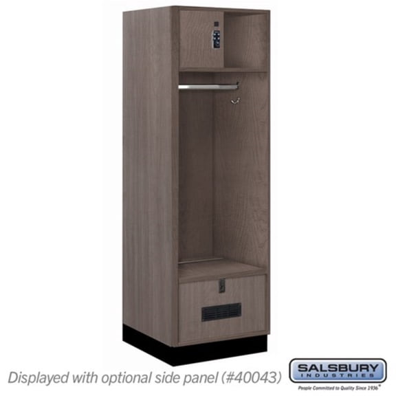 Salsbury 24" Wide Premier Wood Open Access Locker - 6 Feet High - 24 Inches Deep - Skyline Walnut - Black Resettable Locks