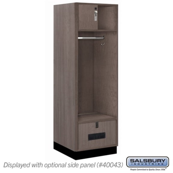Salsbury 24" Wide Premier Wood Open Access Locker - 6 Feet High - 24 Inches Deep - Skyline Walnut - Silver Hasps