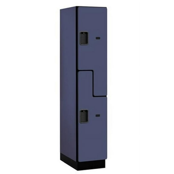 Salsbury 27161BLU Extra Wide Designer Wood Locker Double Tier S Style - 1 Wide - 6 Feet High - 21 Inches Deep - Blue