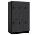 thumbnail image 1 of Salsbury 27361BLK Extra Wide Designer Wood Locker Double Tier S Style - 3 Wide - 6 Feet High - 21 Inches Deep - Black, 1 of 1