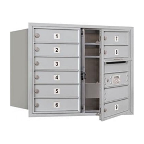 Salsbury 3706D-09AFP 6 Door High Unit 23.50 Inches - Double Column - 9 Mb1 Doors - Aluminum - Front Loading - Private Access