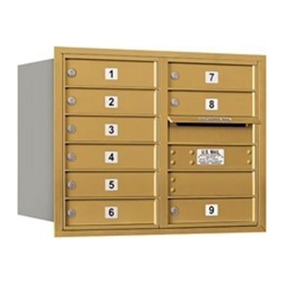 Salsbury 3706D-09GRP 6 Door High Unit 23.50 Inches - Double Column - 9 Mb1 Doors - Gold - Rear Loading - Private Access