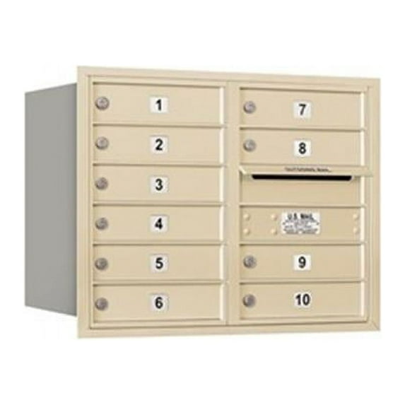 Salsbury 3706D-10SRP 6 Door High Unit 23.50 Inches - Double Column - 10 Mb1 Doors - Sandstone - Rear Loading - Private Access