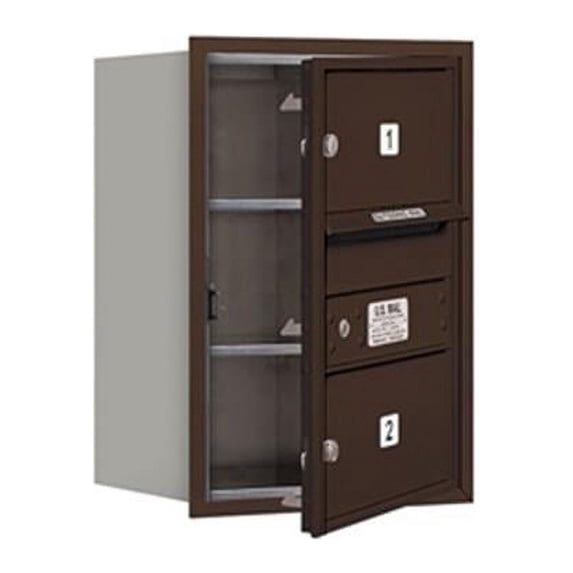 Salsbury 3706S-02ZFU 6 Door High Unit 23.50 Inches - Single Column - 2 Mb2 Doors - Bronze - Front Loading - Usps Access