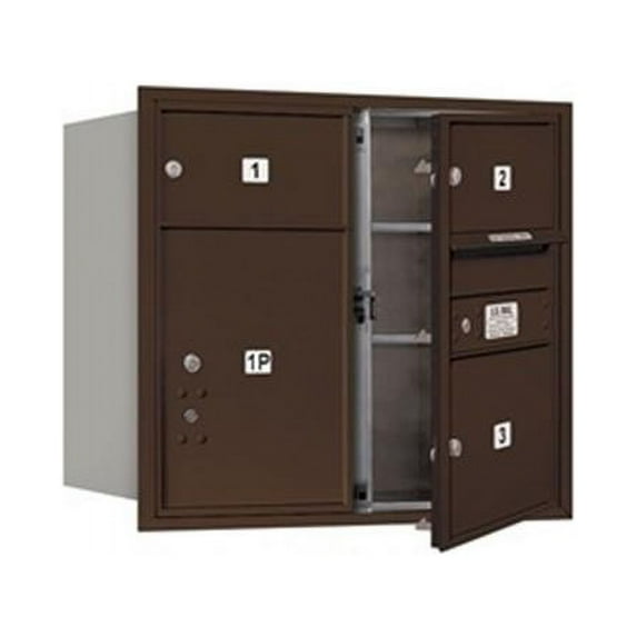Salsbury 3707D-03ZFU 4C Horizontal Mailbox 7 Door High Unit - 27 Inches - Double Column - 2 Mb2 Doors - 1 Mb3 Door - 1 Pl5 - Bronze - Front Loading - Usps Access