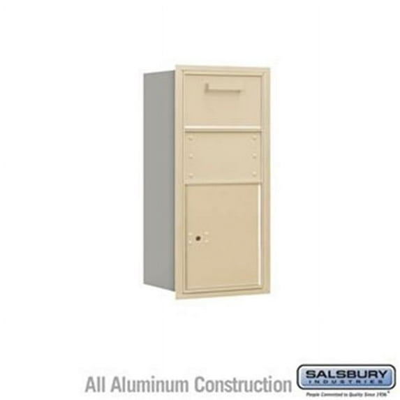 Salsbury 3709S-1CSR 34 in. Recessed Mounted 4C Horizontal Collection Box - 9 Door High Unit - Single Column - Rear Access, Sandstone