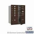 thumbnail image 1 of Salsbury 3710DA-10ZFU 37. 5 in. Recessed Mounted 4C Horizontal Mailbox - 10 Door High Unit- Double Column - 10 MB1 Doors with 1 PL 4 & 1PL 4.5 - Bronze - Front Loading - USPS Access, 1 of 3