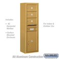 thumbnail image 1 of Salsbury 3814S-03GFU 52-0.62 in. 14 Door High Unit Single Column 3 MB2 Doors & 1 PL6 Front Loading Surface Mounted 4C Horizontal Mailbox Unit, Gold - USPS Access, 1 of 1