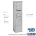 thumbnail image 1 of Salsbury 3915S-08AFP 72 in. 15 Door High Unit Single Column 8 MB1 Doors & 1 PL5 Front Loading Free Standing 4C Horizontal Mailbox Unit, Aluminum - Private Access, 1 of 1
