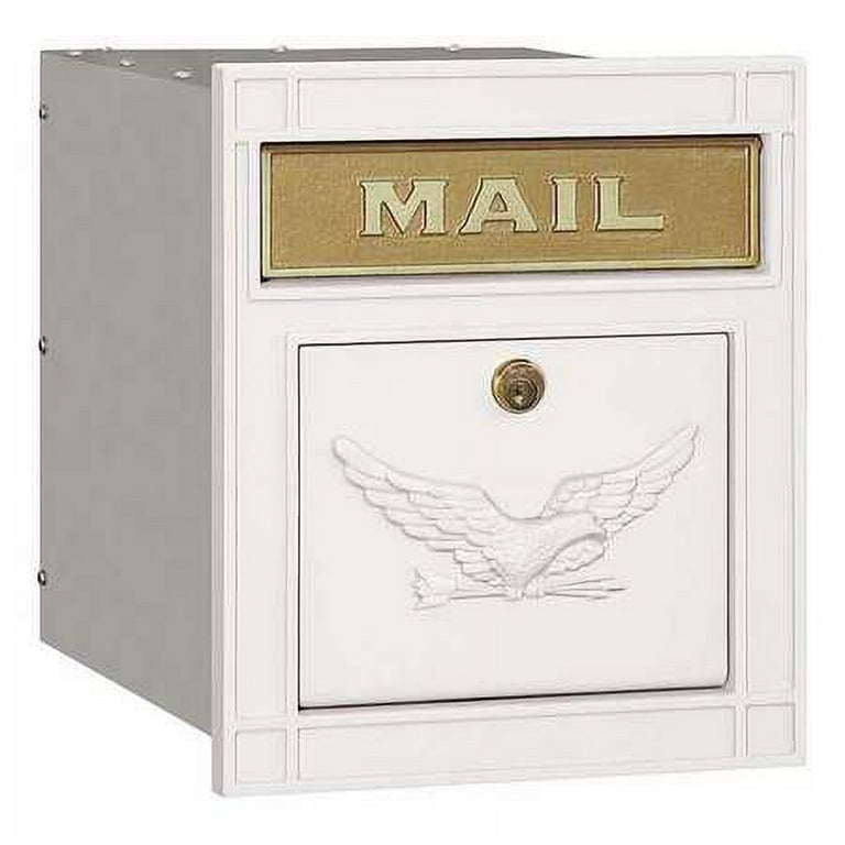 4100 Series 11.5 in. W x 13.25 in. H x 15.75 in. D Black Locking Eagle Door Cast Aluminum Column Mailbox 4100 Series 11.5 in. W x 13.25 in. H x 15.75 in. D Black Locking Eagle Door Cast Aluminum Column Mailbox