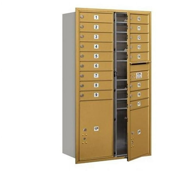 Salsbury 4C Horizontal Mailbox 15 Door High Unit - 55 Inches - Double Colum