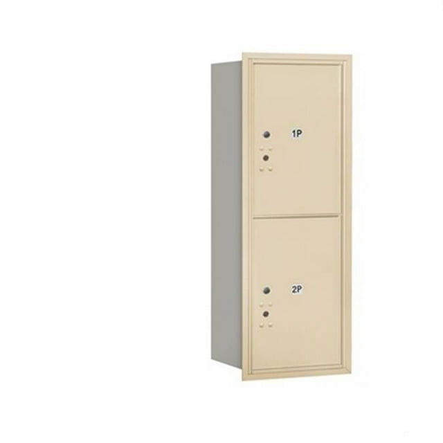 Salsbury  4C Horizontal Mailbox Includes Master Commercial Locks - 12 Door High Unit - 44.50 Inches - Single Column - Stand-Alone Parcel Locker - 2 Pl6S - Sandstone - Rear Loading - Private Access
