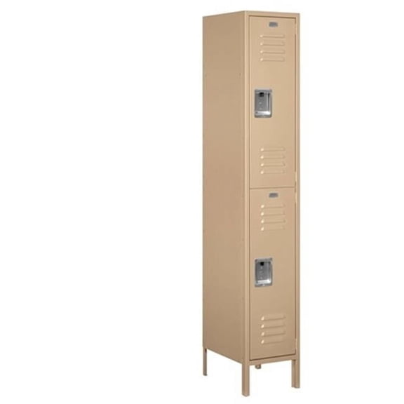 Salsbury 52000 Series Extra Wide Double Tier Standard Metal Lockers - Unassembled - Tan