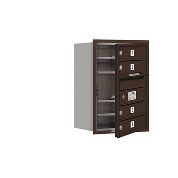 Salsbury 6 Door High Unit 23.50 Inches - Single Column - 4 Mb1 Doors - Bronze - Front Loading - Usps Access