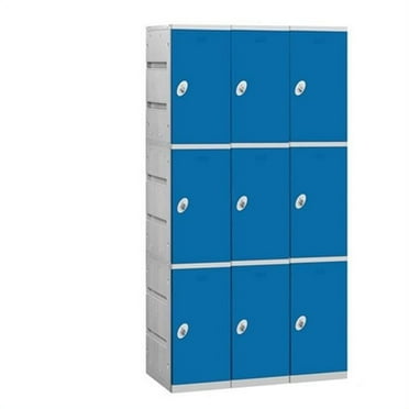 Salsbury  93000 Series Triple Tier Plastic Lockers - Assembled - Blue