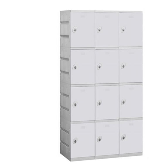Salsbury 94368GY-U Unassembled Four Tier 3 Wide Locker Color Gray
