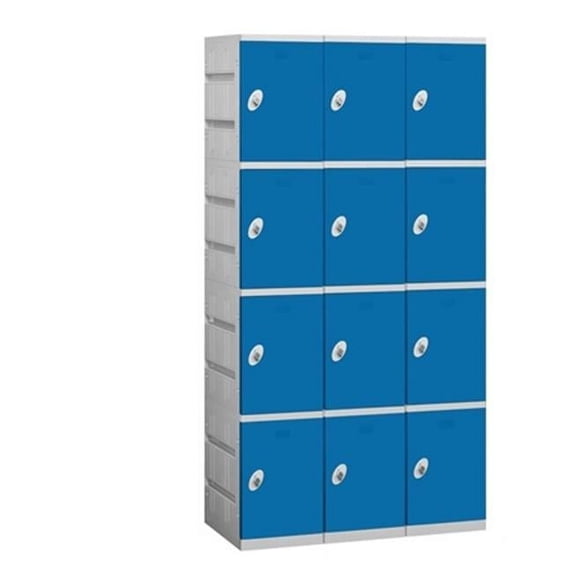 Salsbury Assembled Four Tier 3 Wide Locker Color Blue