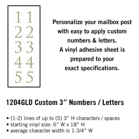Salsbury Custom 3 in. Vertical Numbers / Letters