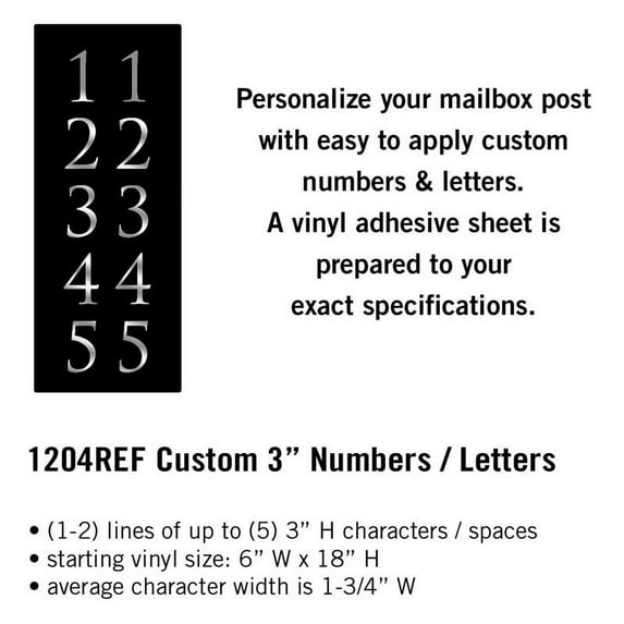 Salsbury Custom 3 in. Vertical Numbers / Letters