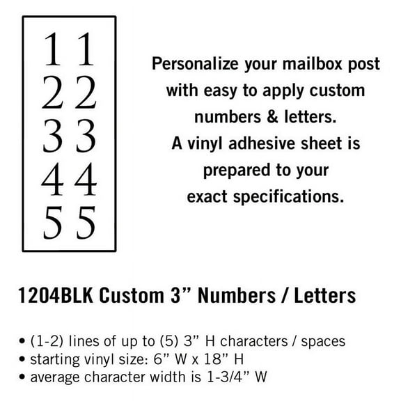 Salsbury Custom 3 in. Vertical Numbers / Letters