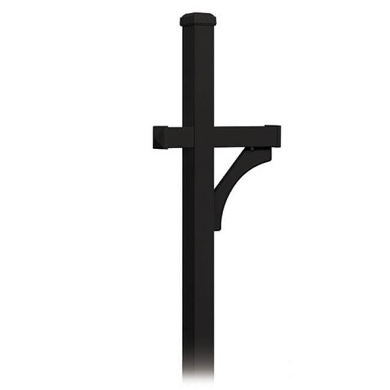 Salsbury  Deluxe Post-1 Sided-In-Ground Mounted For Roadside Mailbox-Black