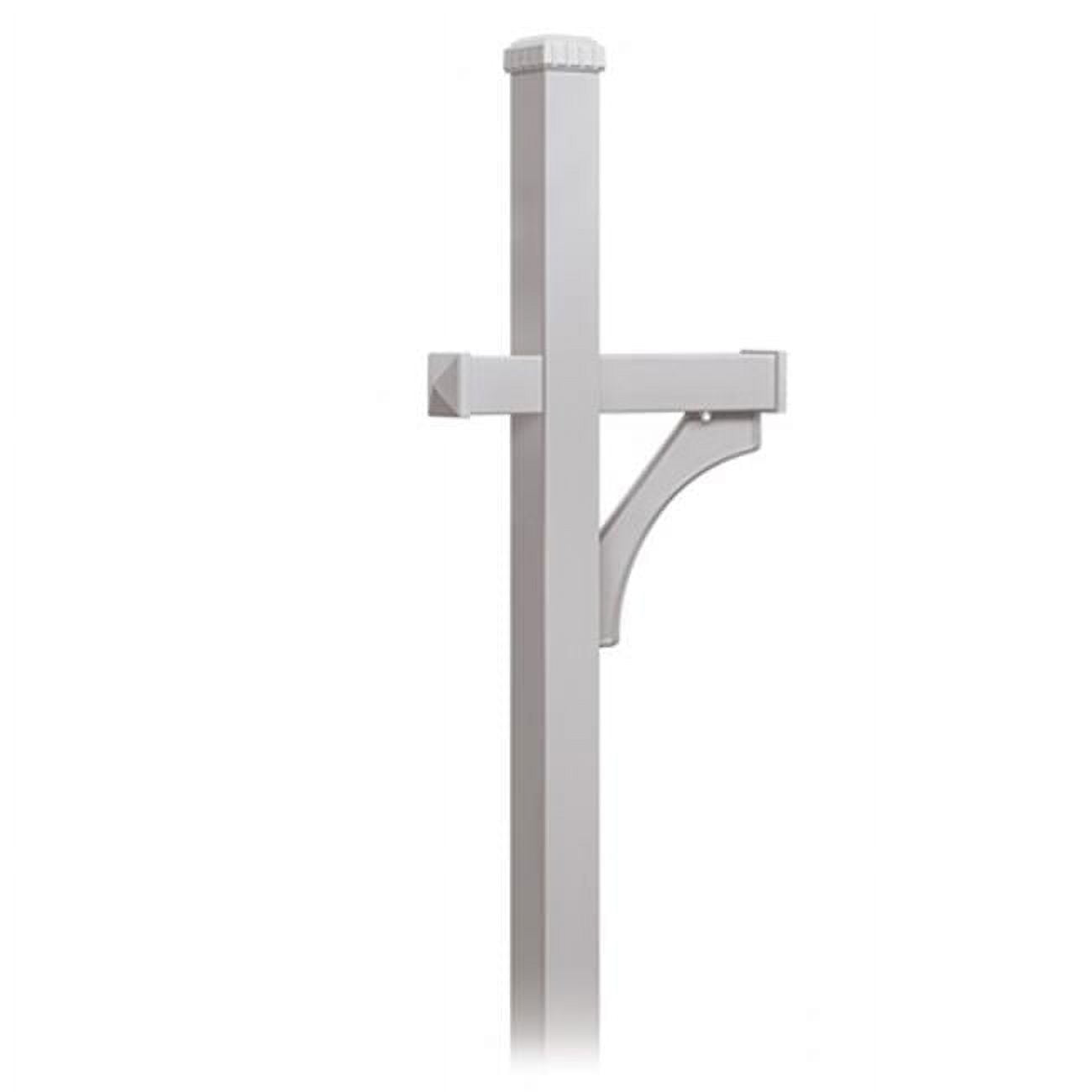 Salsbury  Deluxe Post-1 Sided-In-Ground Mounted For Roadside Mailbox-Silver