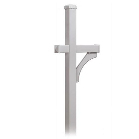 Salsbury  Deluxe Post-1 Sided-In-Ground Mounted For Roadside Mailbox-Silver