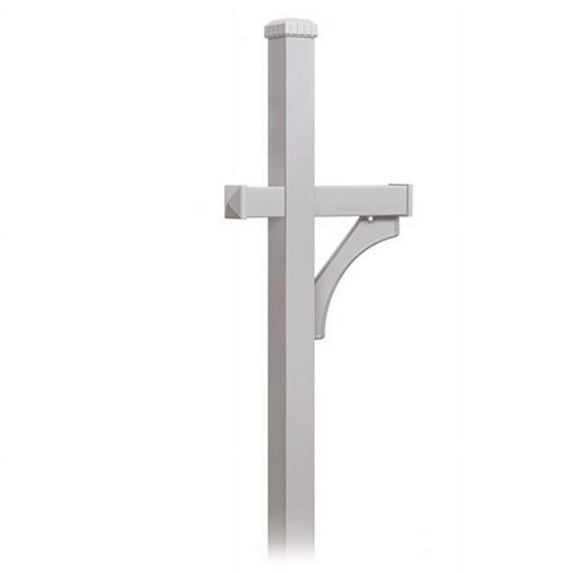 Salsbury Deluxe Post-1 Sided-In-Ground Mounted For Roadside Mailbox-Silver