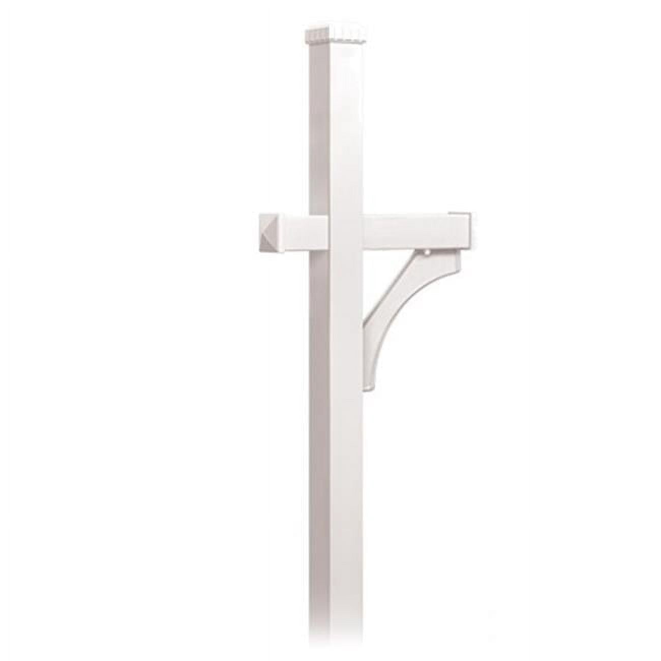 Salsbury  Deluxe Post-1 Sided-In-Ground Mounted For Roadside Mailbox-White