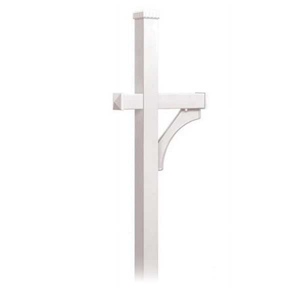Salsbury  Deluxe Post-1 Sided-In-Ground Mounted For Roadside Mailbox-White