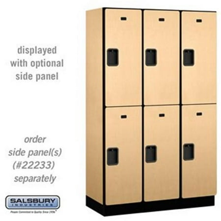Salsbury 22368MAP 15 in. Double Tier Designer Wood Locker, Maple - 3 x 6 ft. x 18 in.